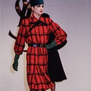 YSL Fall 1984 Pleated Tartan Skirt
